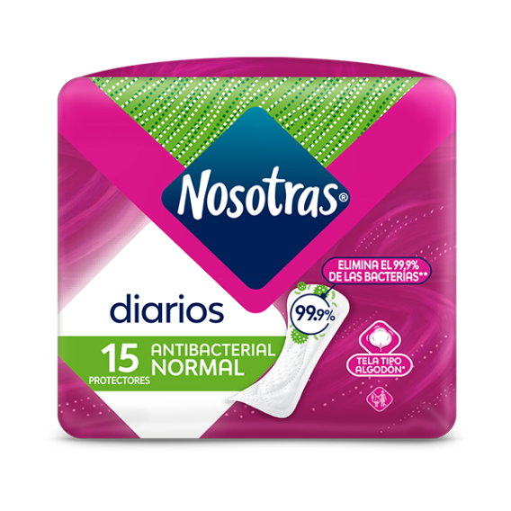 protectores nosotras diarios antibacterial